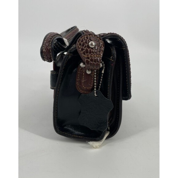 Tooled Leather Faux Alligator Mini Leather Wallet Compartment MC Marc Chantal - Picture 3 of 13